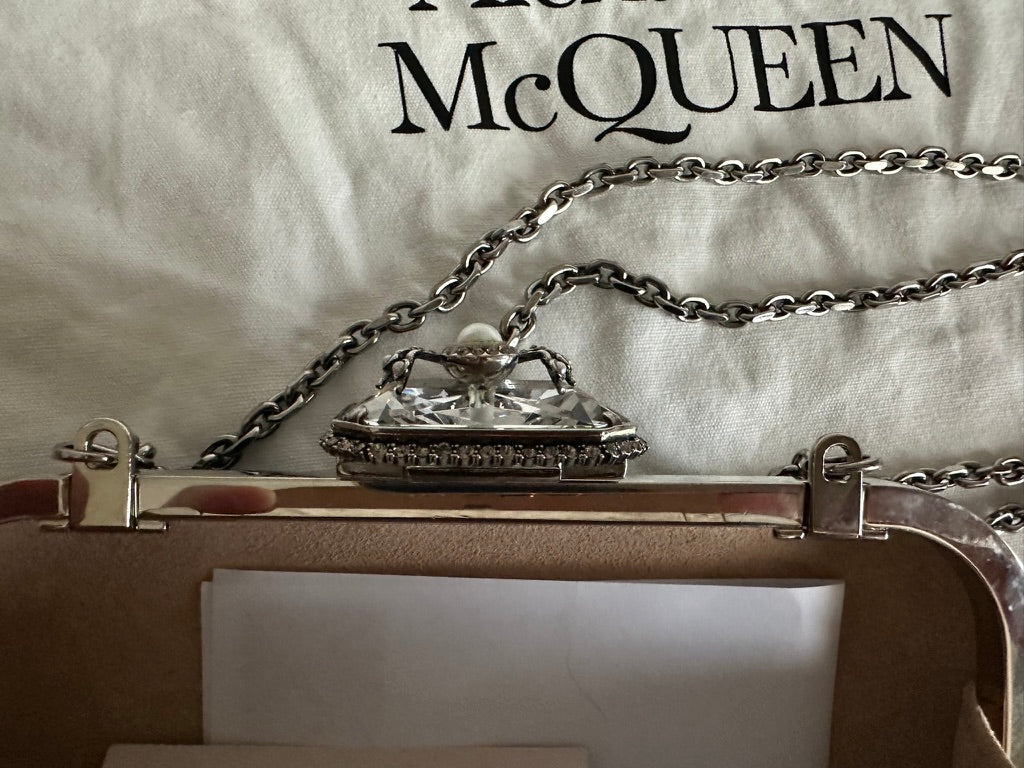 Alexander MacQueen Blue Satin Spider Clutch