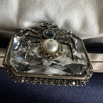Alexander MacQueen Blue Satin Spider Clutch
