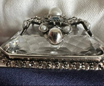 Alexander MacQueen Blue Satin Spider Clutch