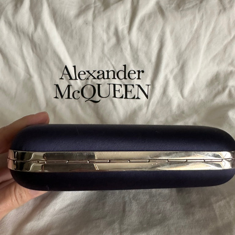 Alexander MacQueen Blue Satin Spider Clutch