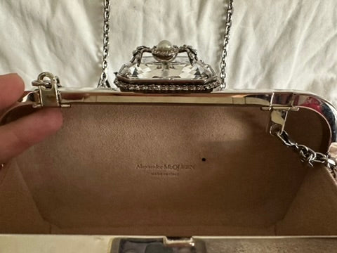 Alexander MacQueen Blue Satin Spider Clutch