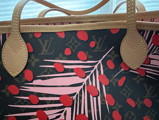 LOUIS VUITTON Monogram Jungle Dots Neo Neverfull MM Sugar Pink Poppy
