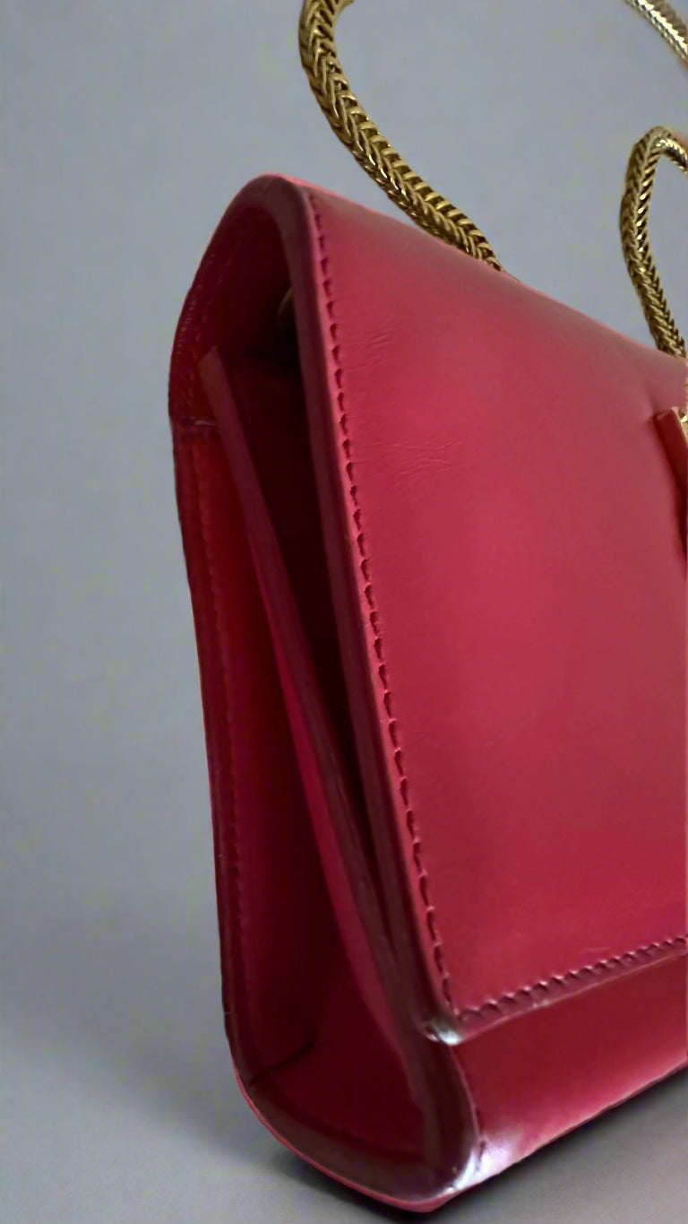 Yves Saint Laurent Pom Pom I Kate Medium Tassel/Leather Hot Pink Bag.