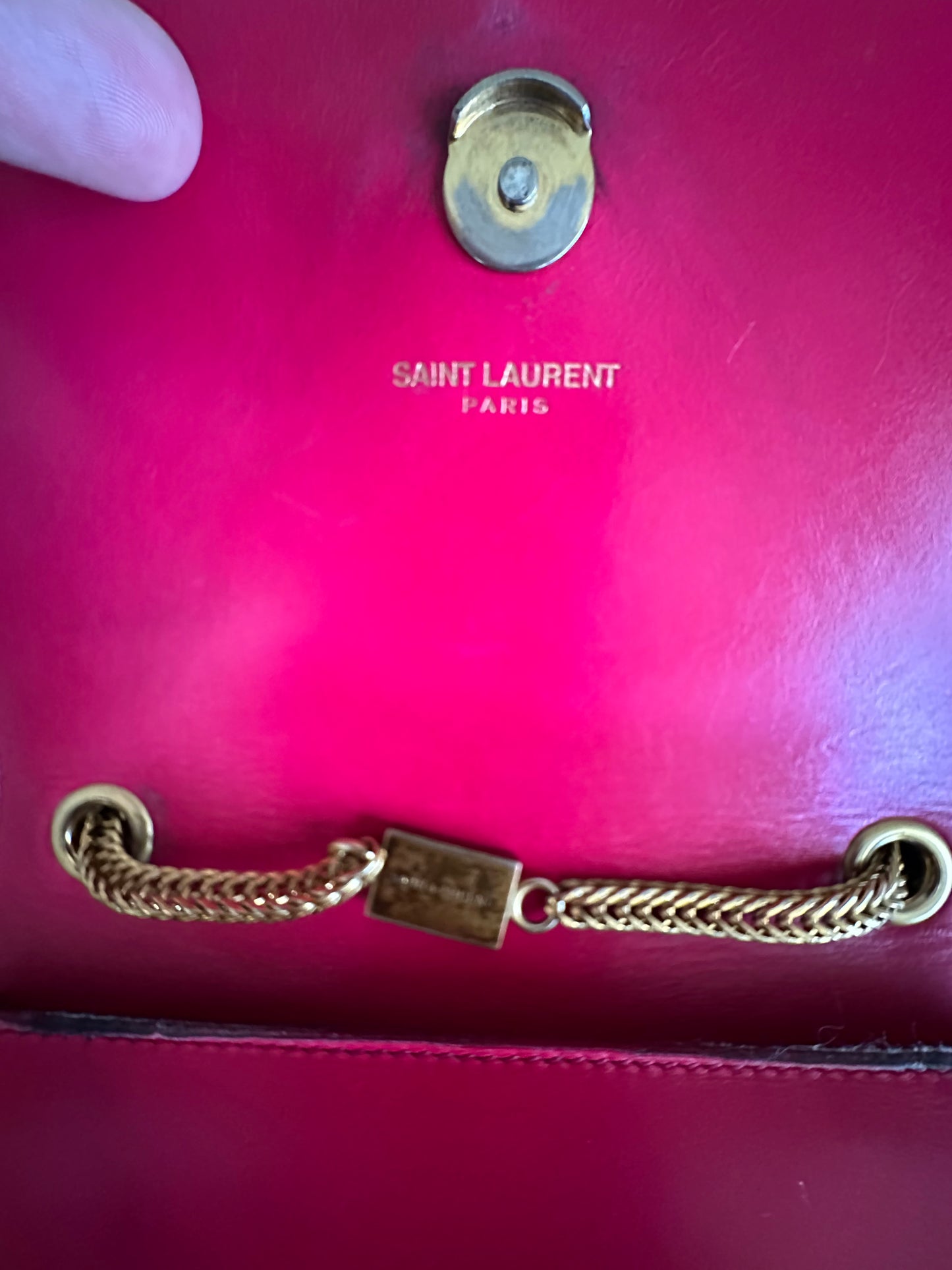 Yves Saint Laurent Pom Pom I Kate Medium Tassel/Leather Hot Pink Bag.