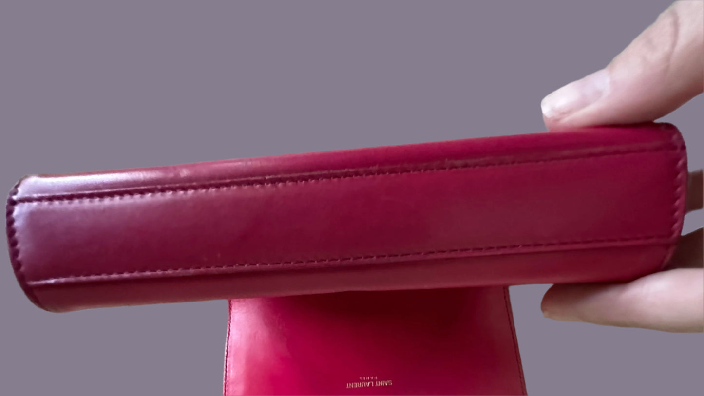 Yves Saint Laurent Pom Pom I Kate Medium Tassel/Leather Hot Pink Bag.