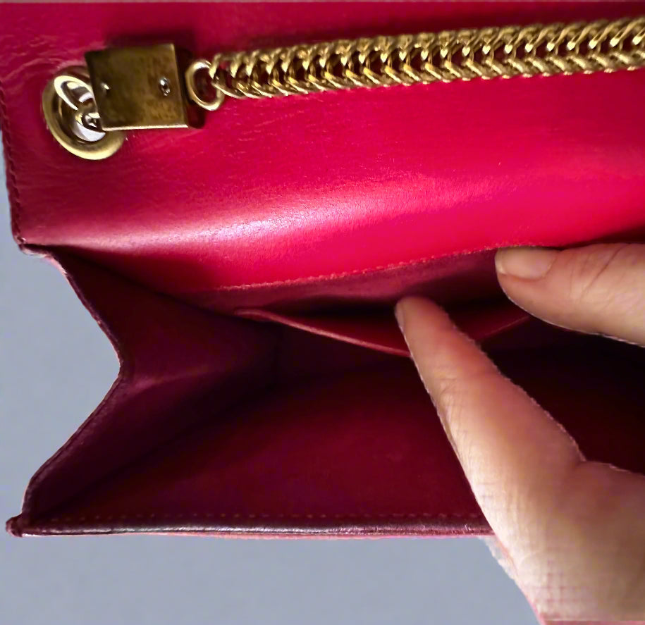 Yves Saint Laurent Pom Pom I Kate Medium Tassel/Leather Hot Pink Bag.