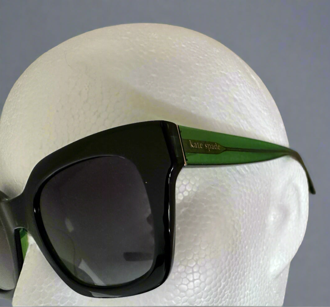 Brand NEW!! Never Worn Kate Spade Sunglasses. Black w green sides/interior