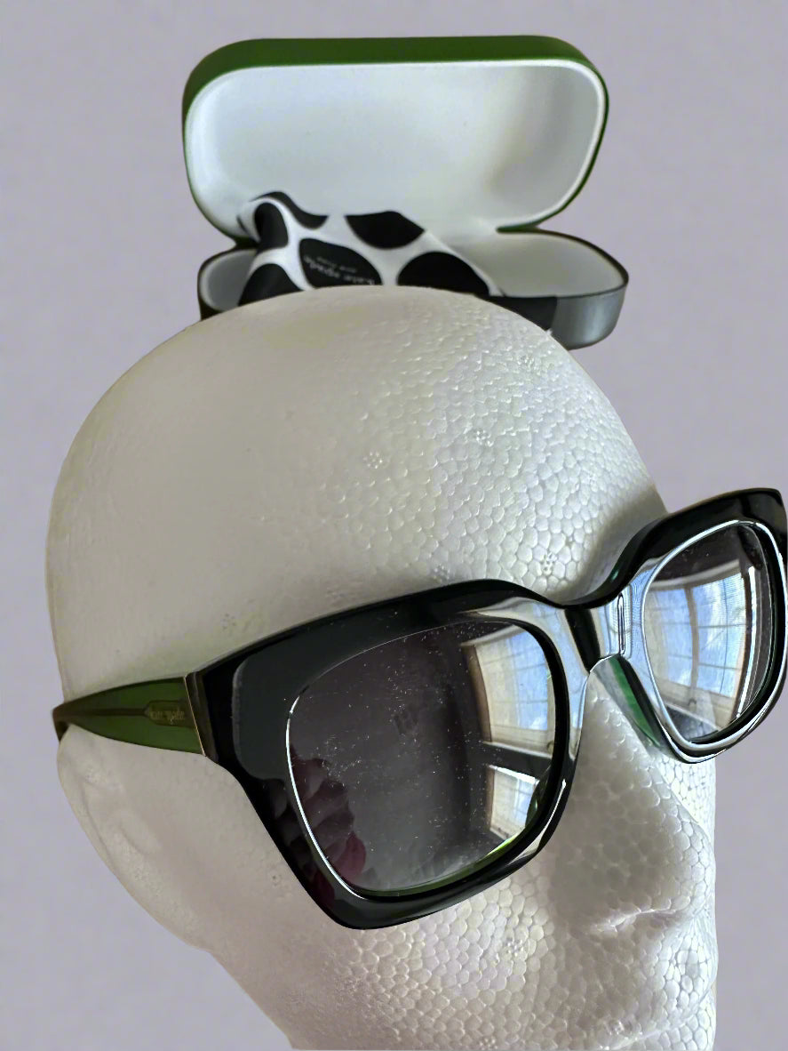 Brand NEW!! Never Worn Kate Spade Sunglasses. Black w green sides/interior