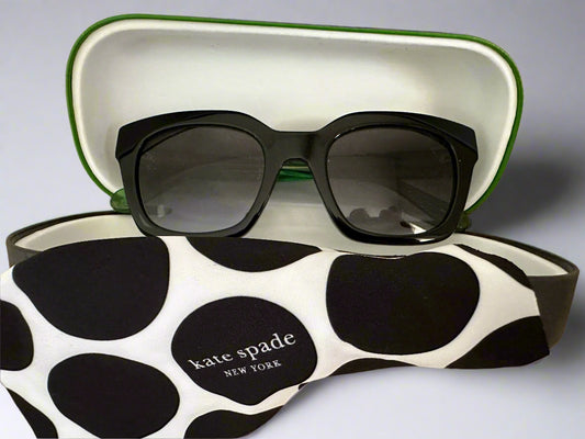 Brand NEW!! Never Worn Kate Spade Sunglasses. Black w green sides/interior