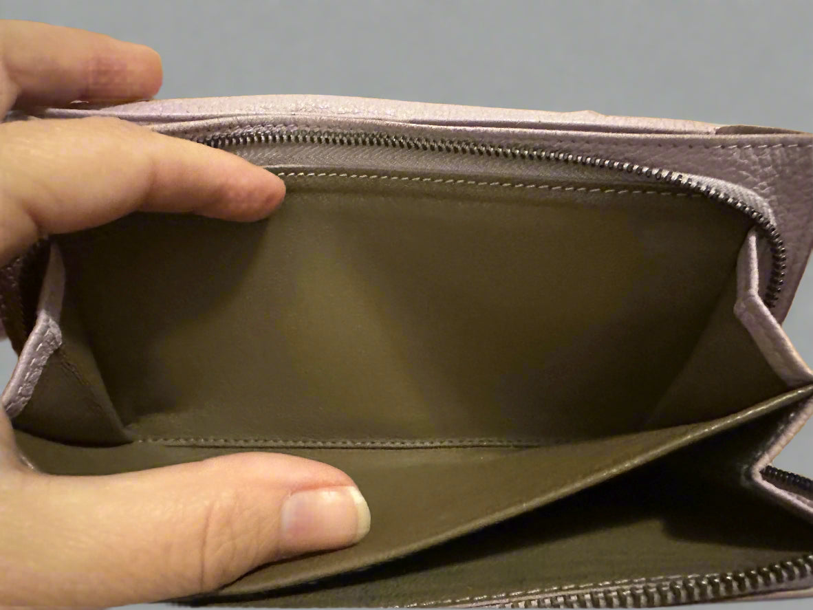 Botega Venetta Intrecciato Long Lavender Leather Wallet
