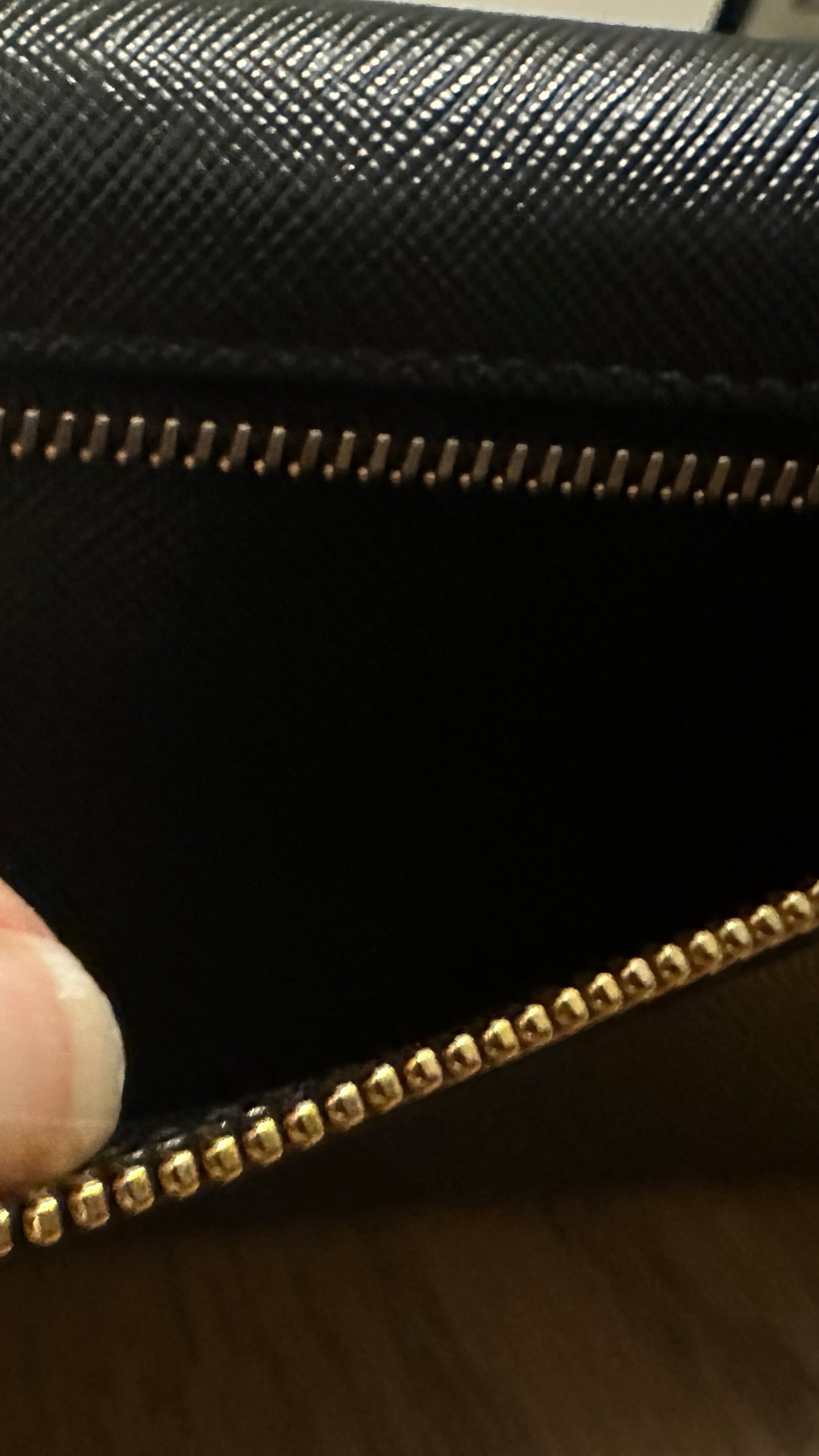Still in Stores! New! Prada Double Snap Long Safiano Tri-tone Wallet in Black/ Pink Hibiscus with unbranded gold chain