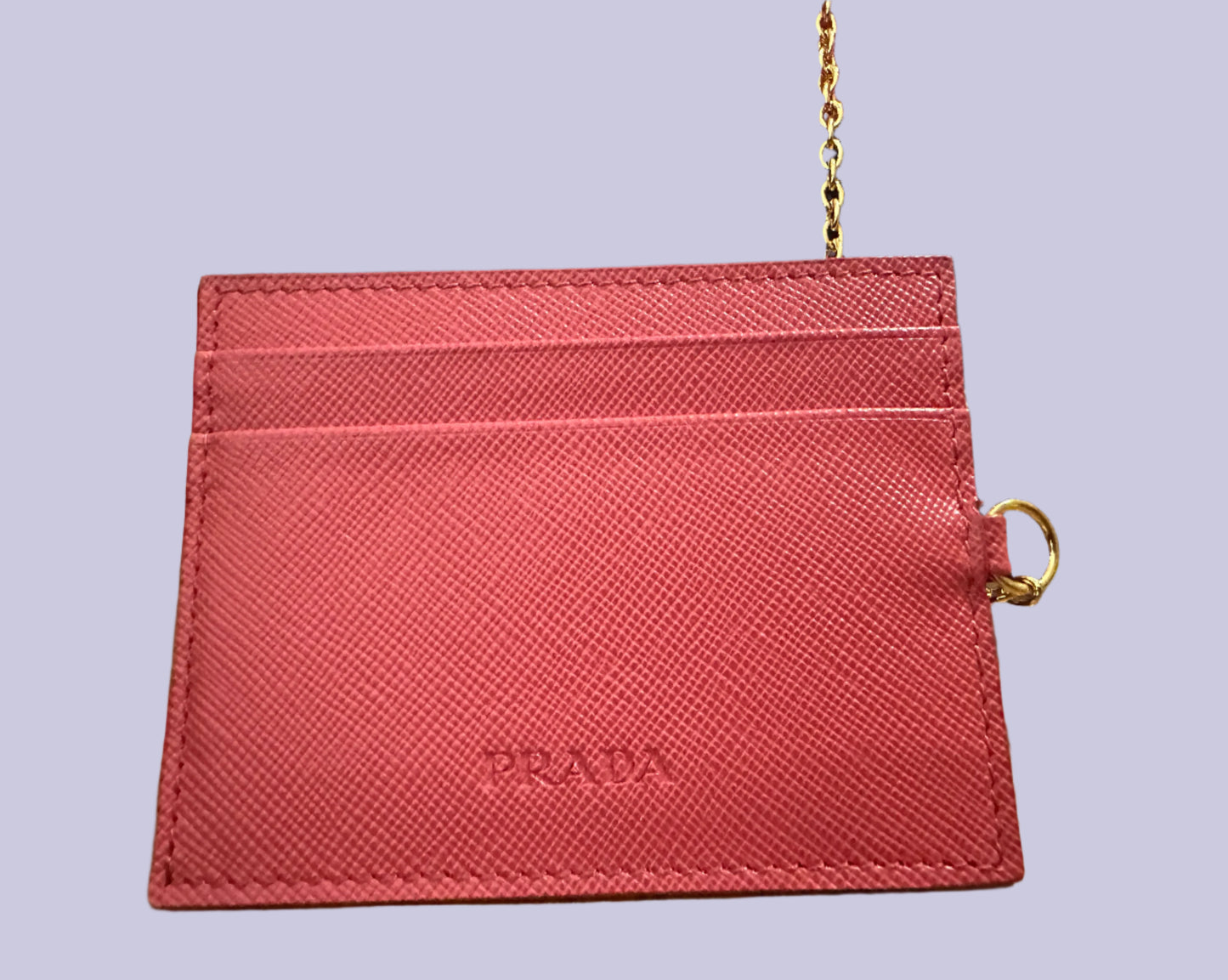 Still in Stores! New! Prada Double Snap Long Safiano Tri-tone Wallet in Black/ Pink Hibiscus with unbranded gold chain