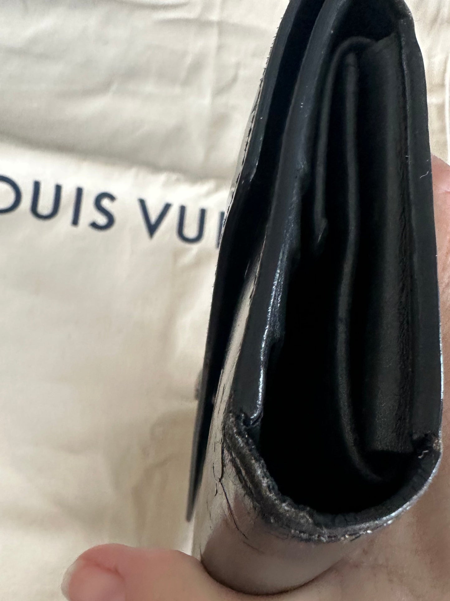 Louis Vuitton MATTE Black Vernis Long International Wallet