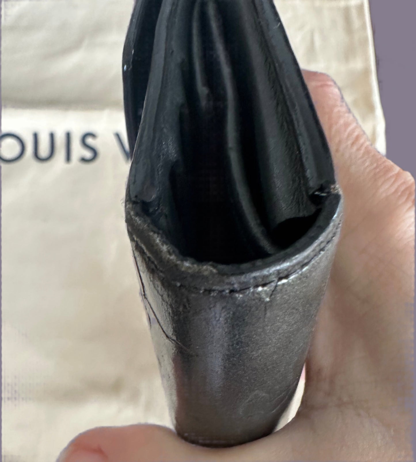 Louis Vuitton MATTE Black Vernis Long International Wallet