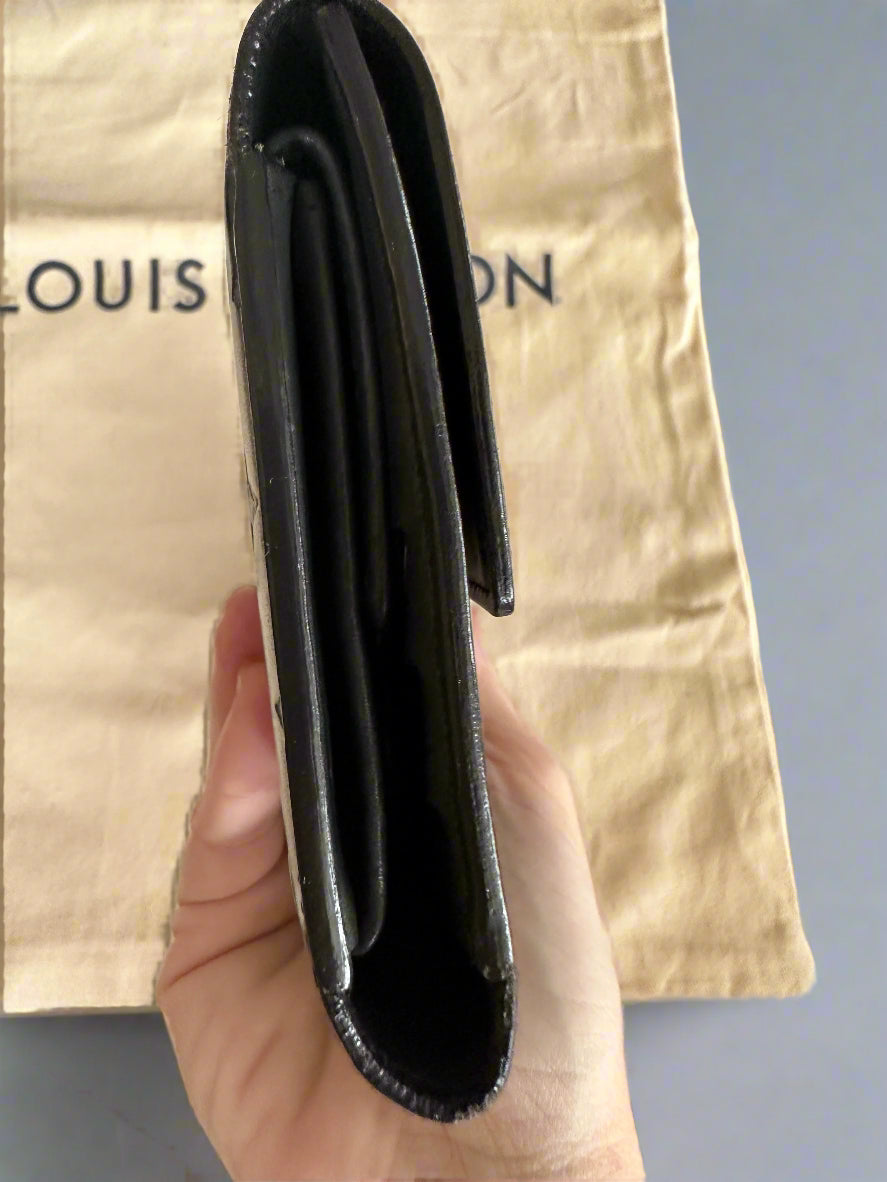 Louis Vuitton MATTE Black Vernis Long International Wallet