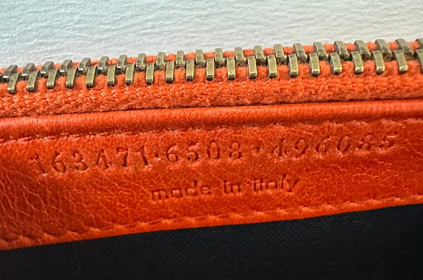 Balenciaga Classic Long Zippie Leather Wallet/Clutch in Tangerine