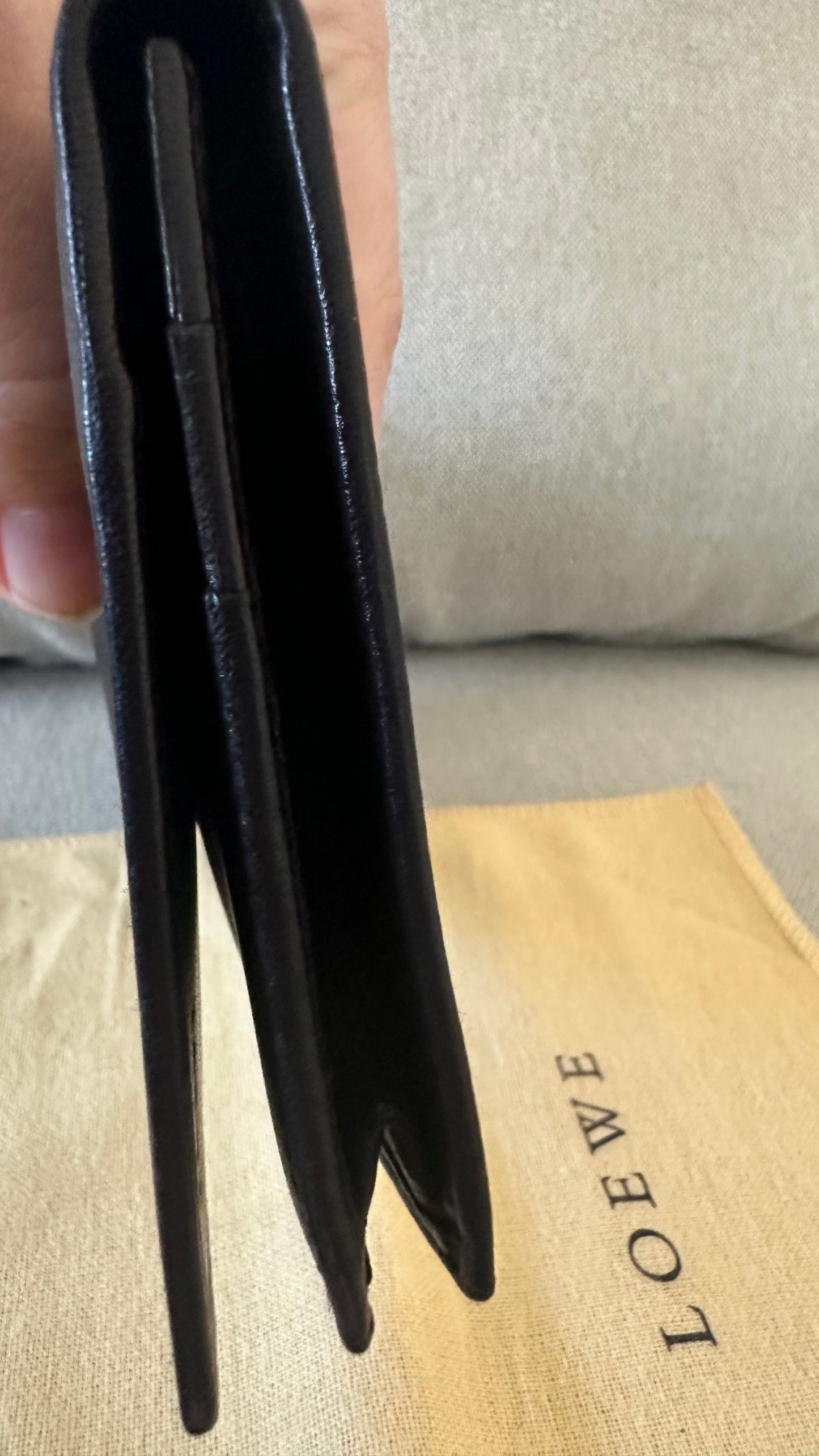 NEW! Loewe Black Long Wallet in Soft-Grained Calfskin Leather