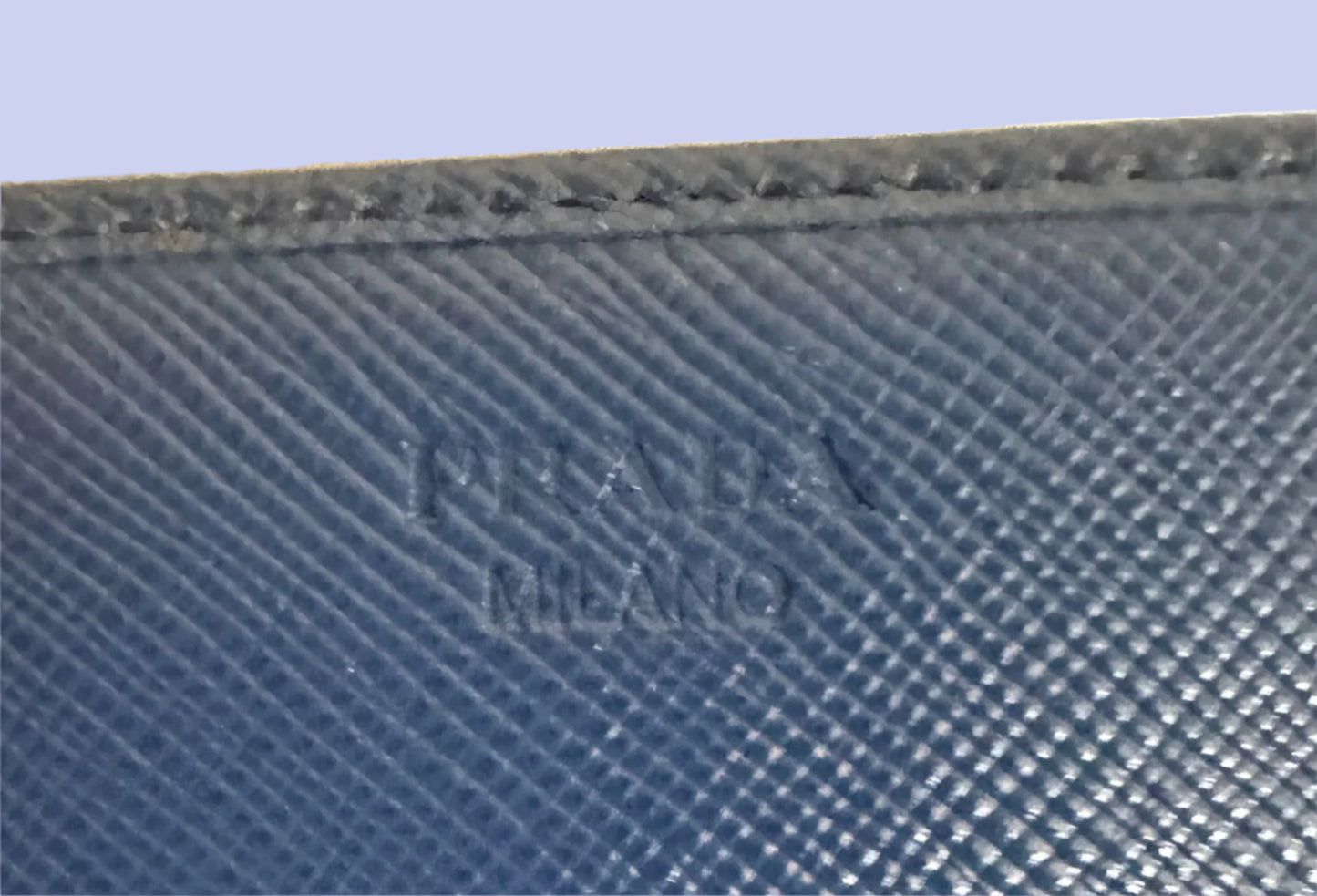 Prada Double Snap Long Leather Wallet in Deep Blue