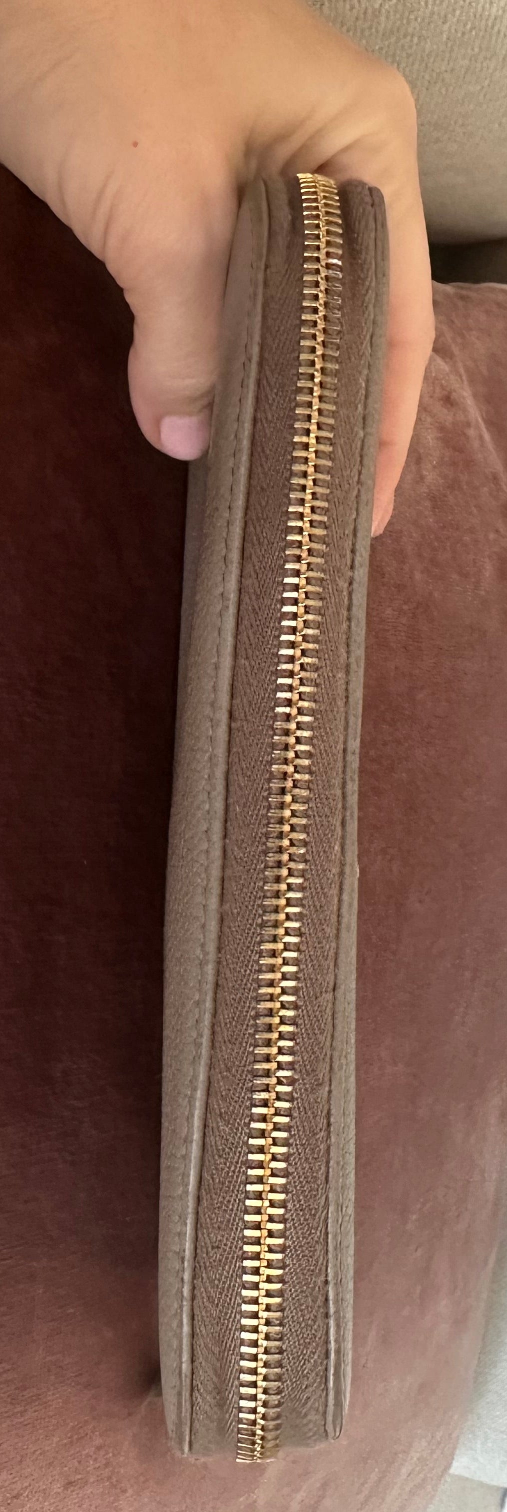 Prada Beige/Taupe Saffiano Leather Large Continental Zip Wallet with Zipper Closure