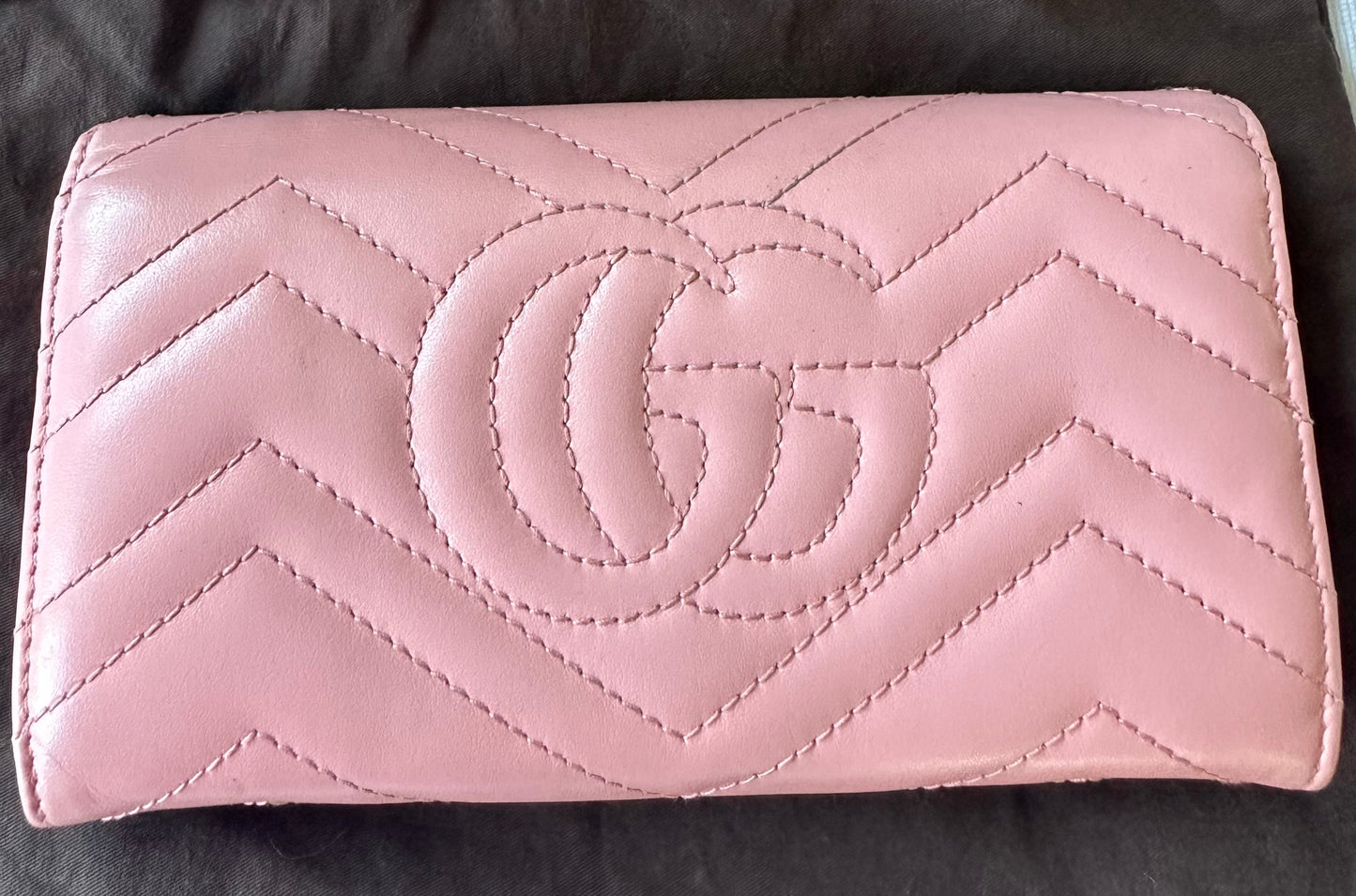 Gucci GG Marmont Wallet / Clutch in Ballerina Pink Puffy Leather