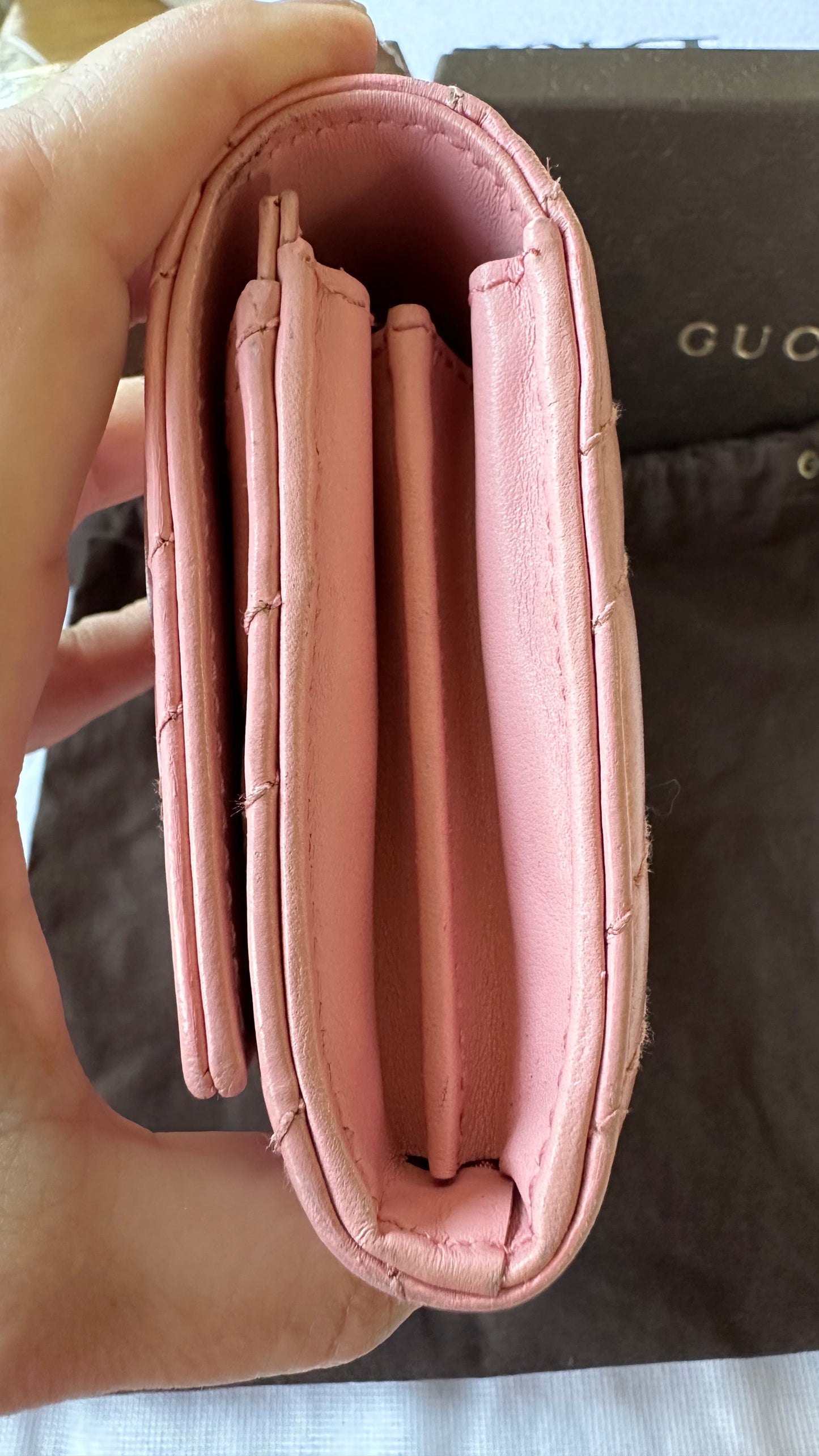 Gucci GG Marmont Wallet / Clutch in Ballerina Pink Puffy Leather