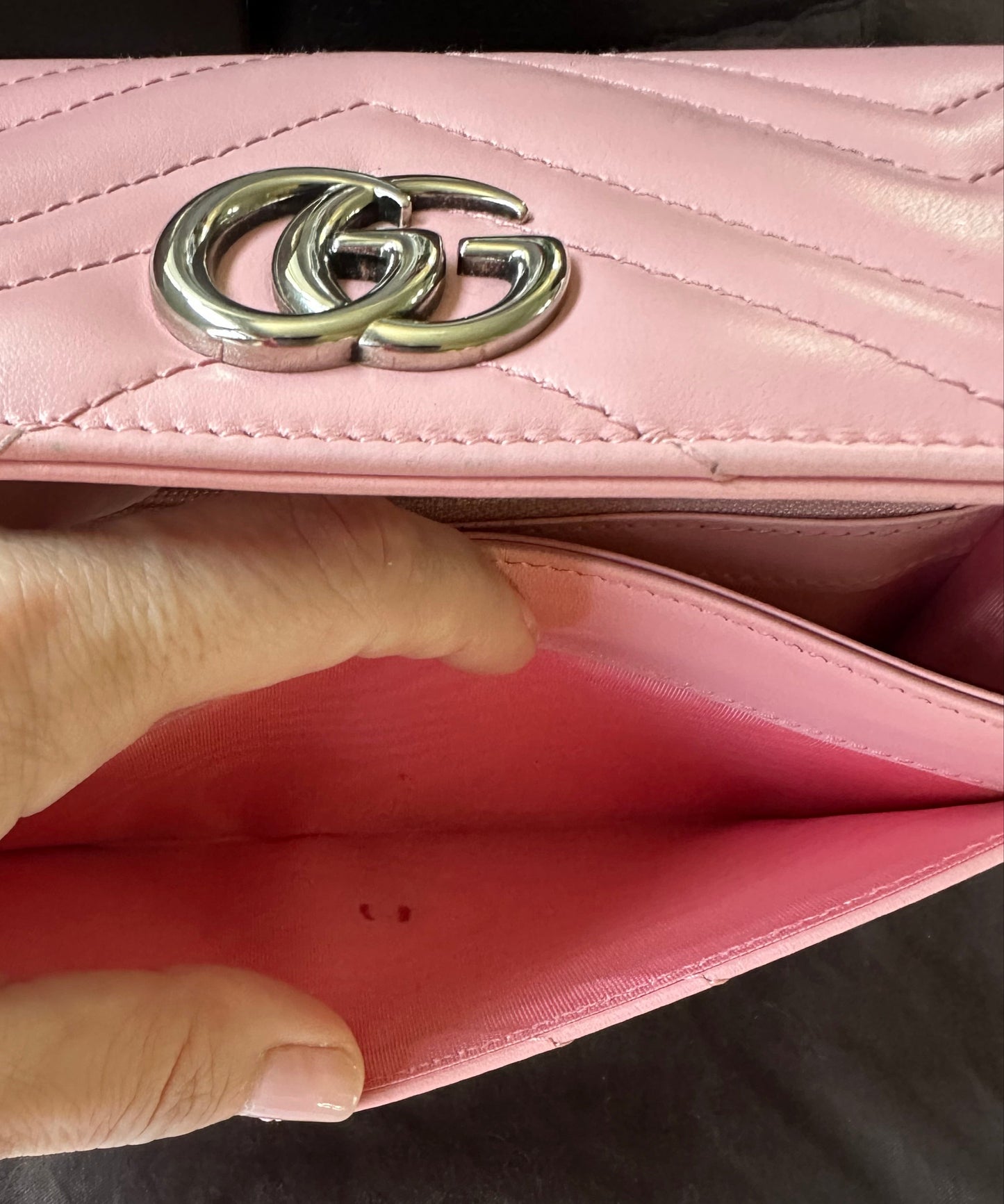 Gucci GG Marmont Wallet / Clutch in Ballerina Pink Puffy Leather