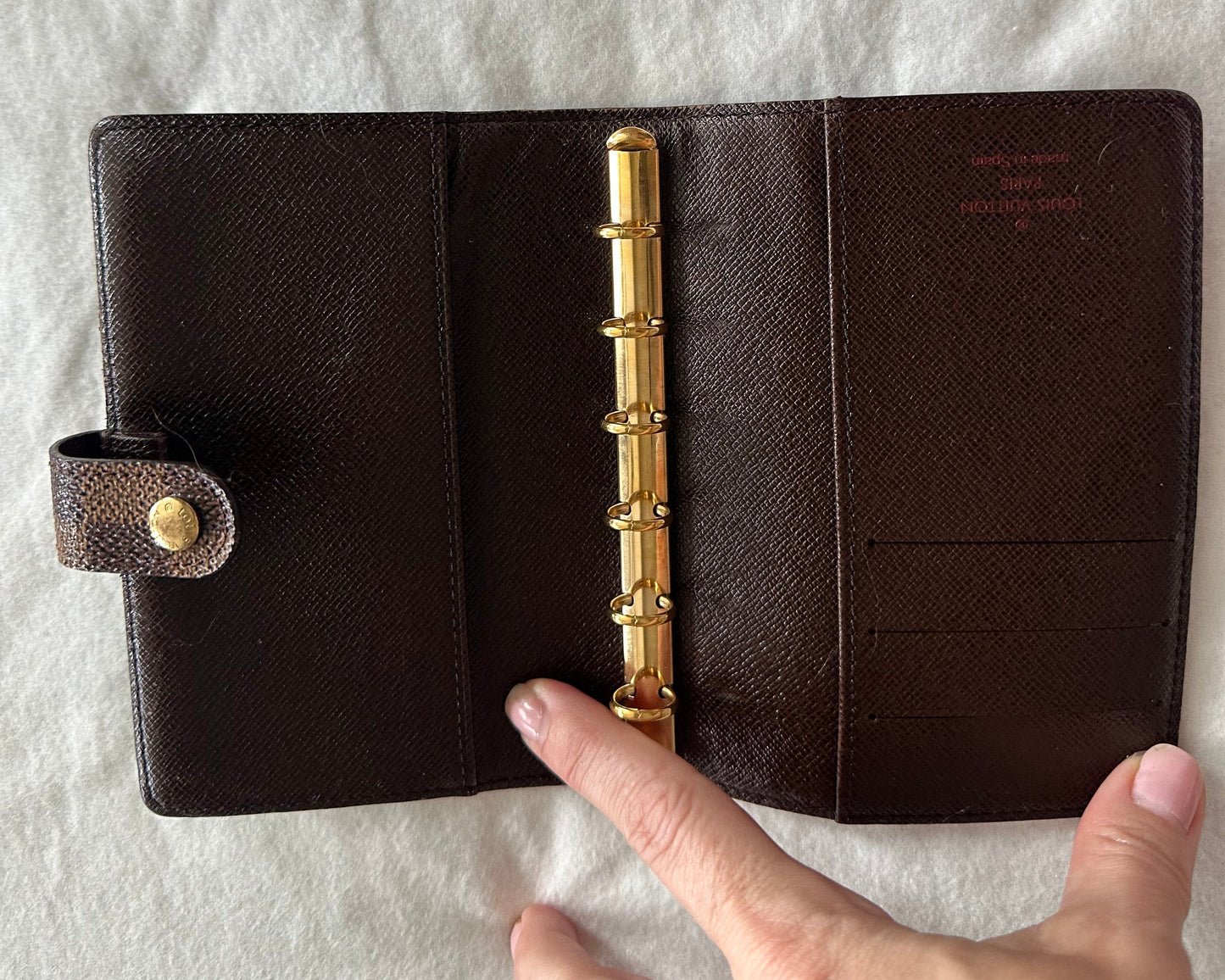 Louis Vuitton Damier Agenda - small ring with original stickers and inserts
