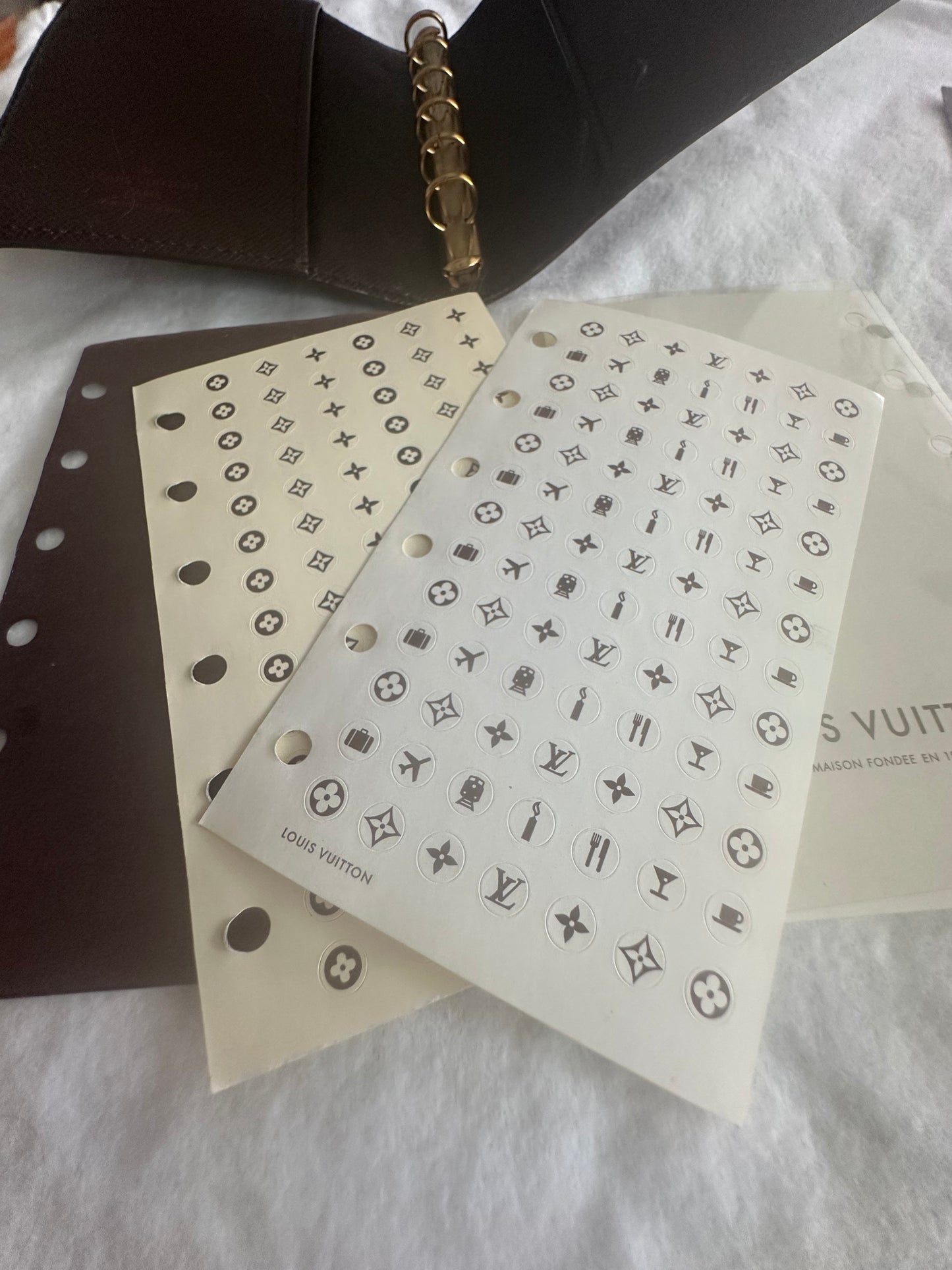 Louis Vuitton Damier Agenda - small ring with original stickers and inserts