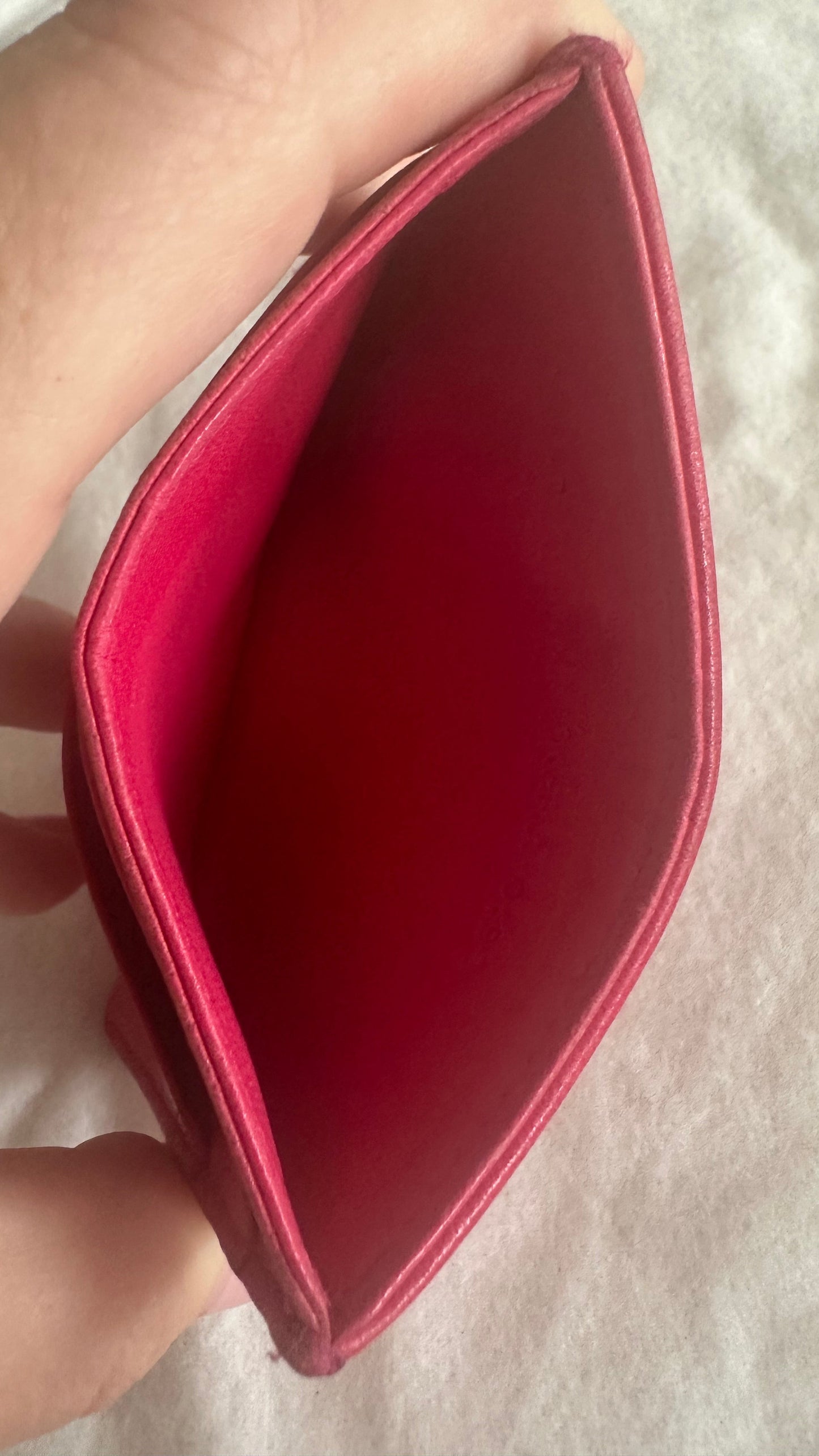 Christian Dior Magenta Pink Leather Card Case
