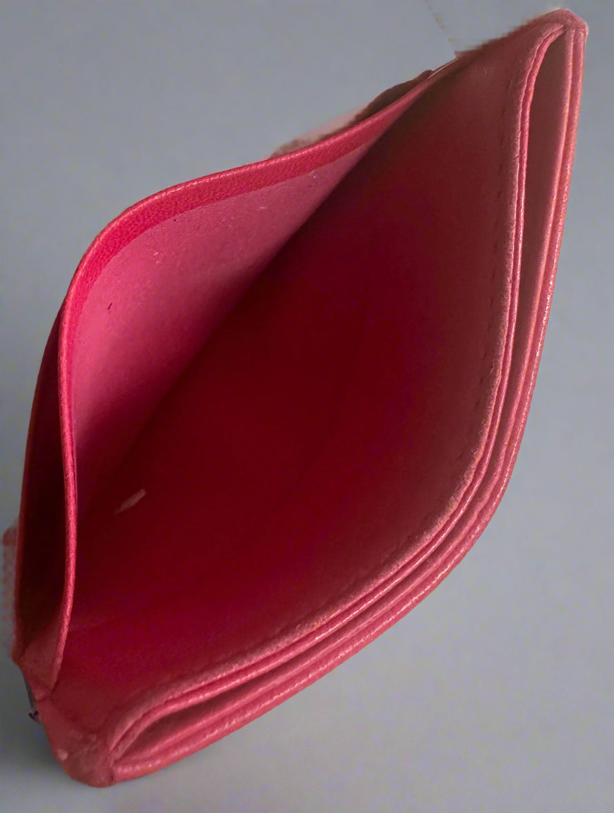 Christian Dior Magenta Pink Leather Card Case