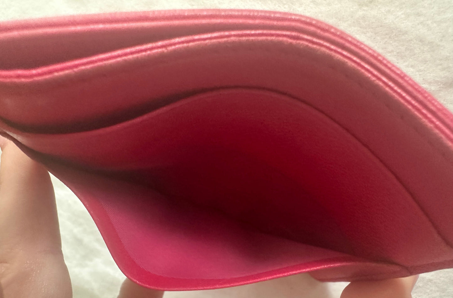 Christian Dior Magenta Pink Leather Card Case