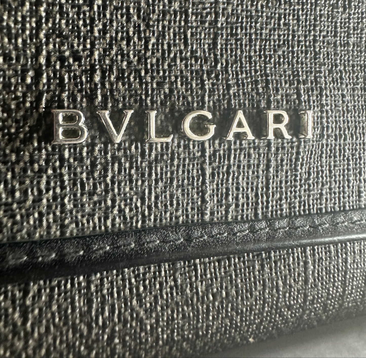Bulgari Long Double Snap Canvas & Leather Wallet w Bvlgari Logo Men/Women/Unisex