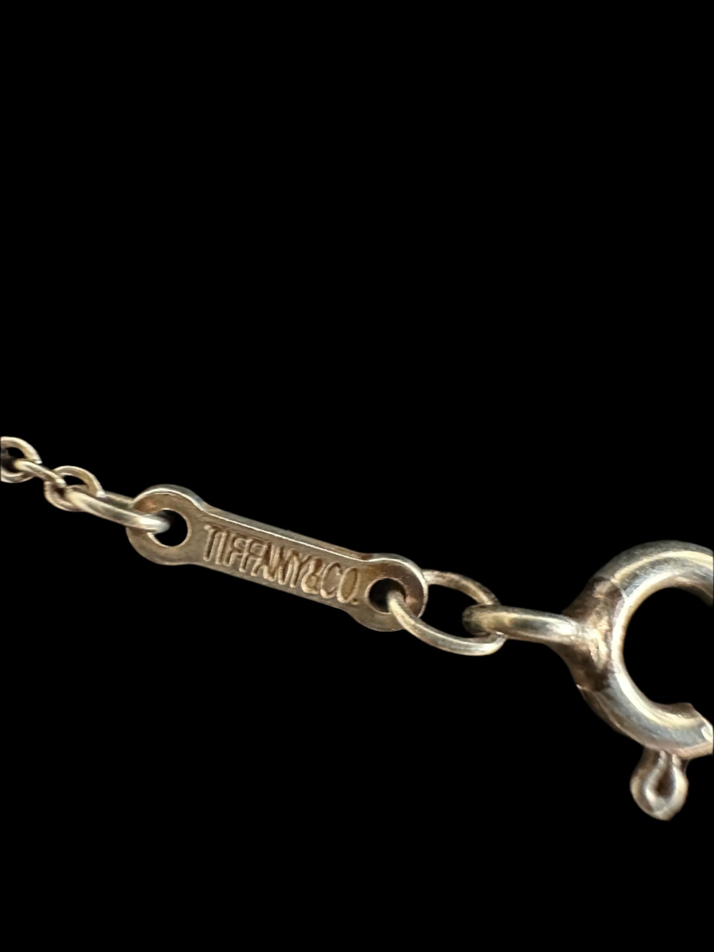 Tiffany .925 Sterling Silver Elsa Peretti Double teardrop with Original Chain