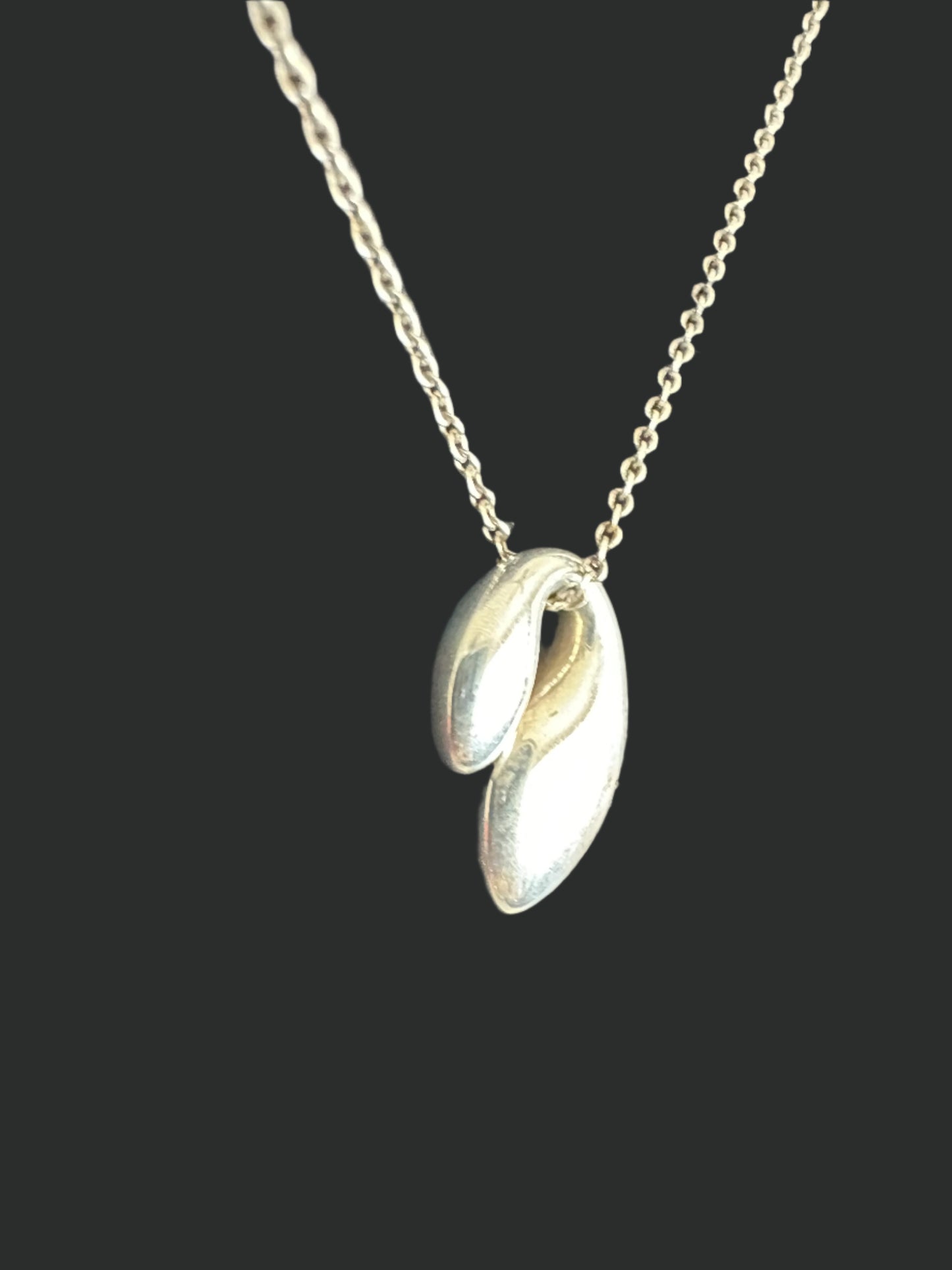 Tiffany .925 Sterling Silver Elsa Peretti Double teardrop with Original Chain
