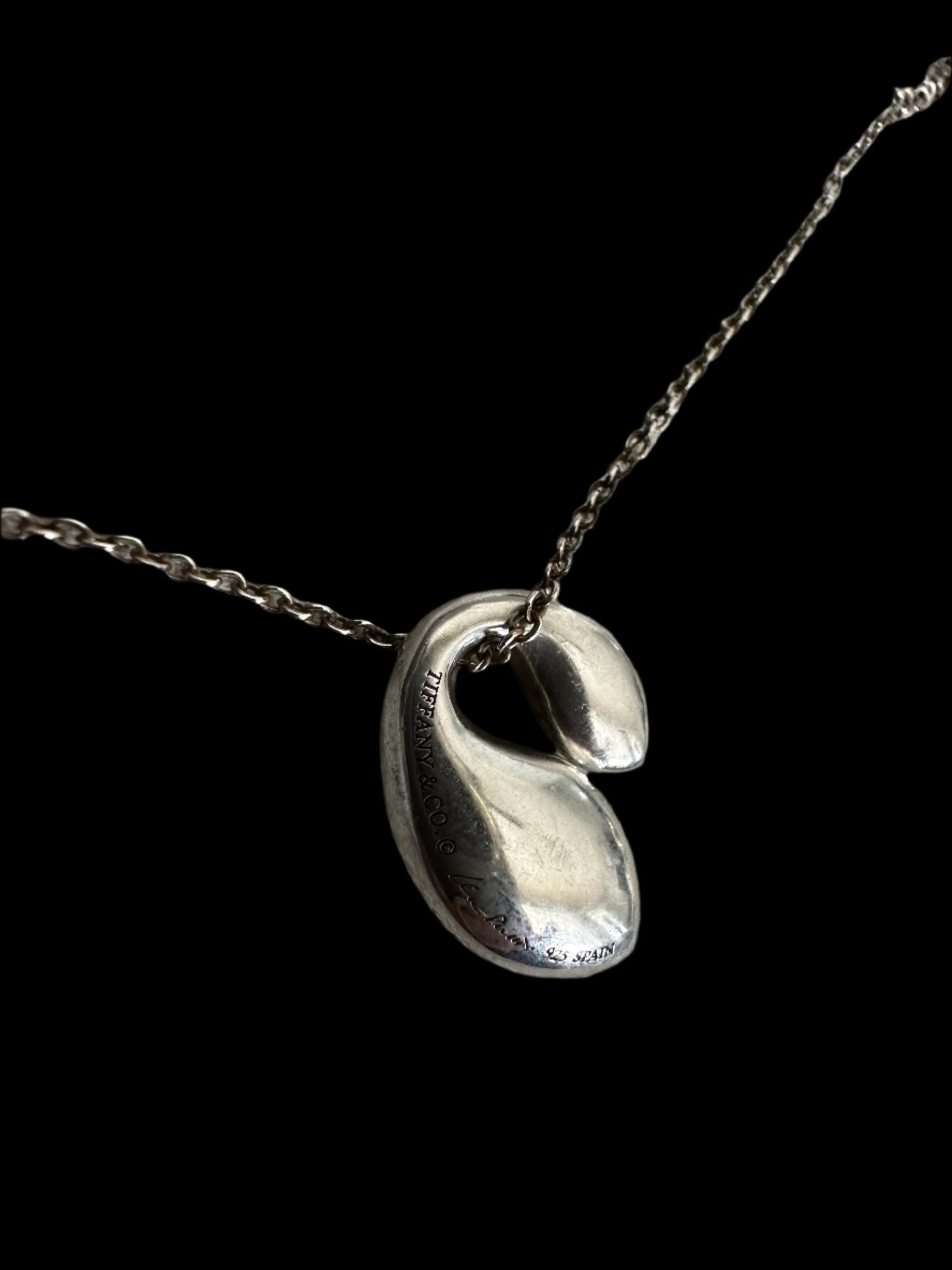 Tiffany .925 Sterling Silver Elsa Peretti Double teardrop with Original Chain