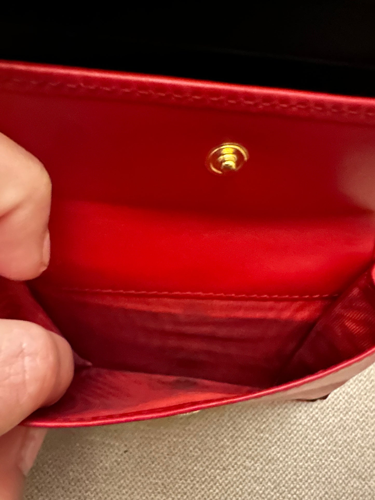 Miu Miu Madras Compact Wallet in Black and Red Leather