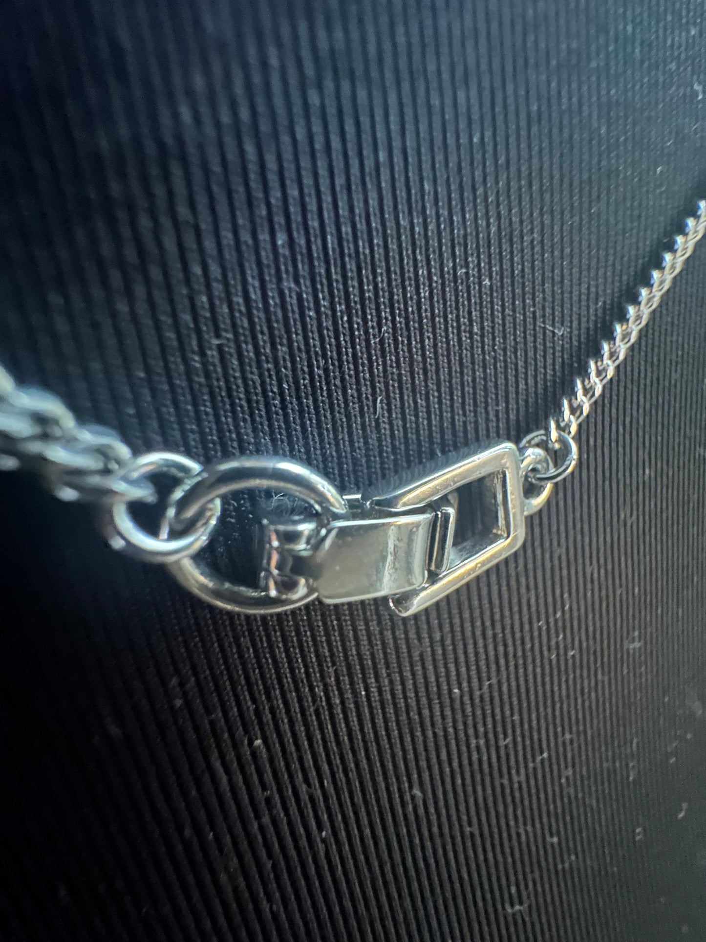 Givency Silver Necklace with Multi-facted Round Rhinestone