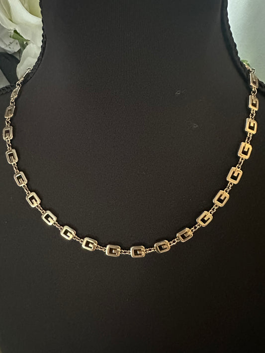 Vintage Givency Necklace in Signature "G" Link Chain Motif - LONG