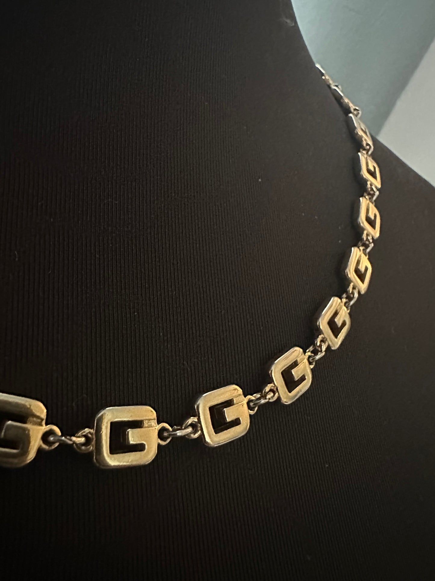Vintage Givency Necklace in Signature "G" Link Chain Motif - LONG