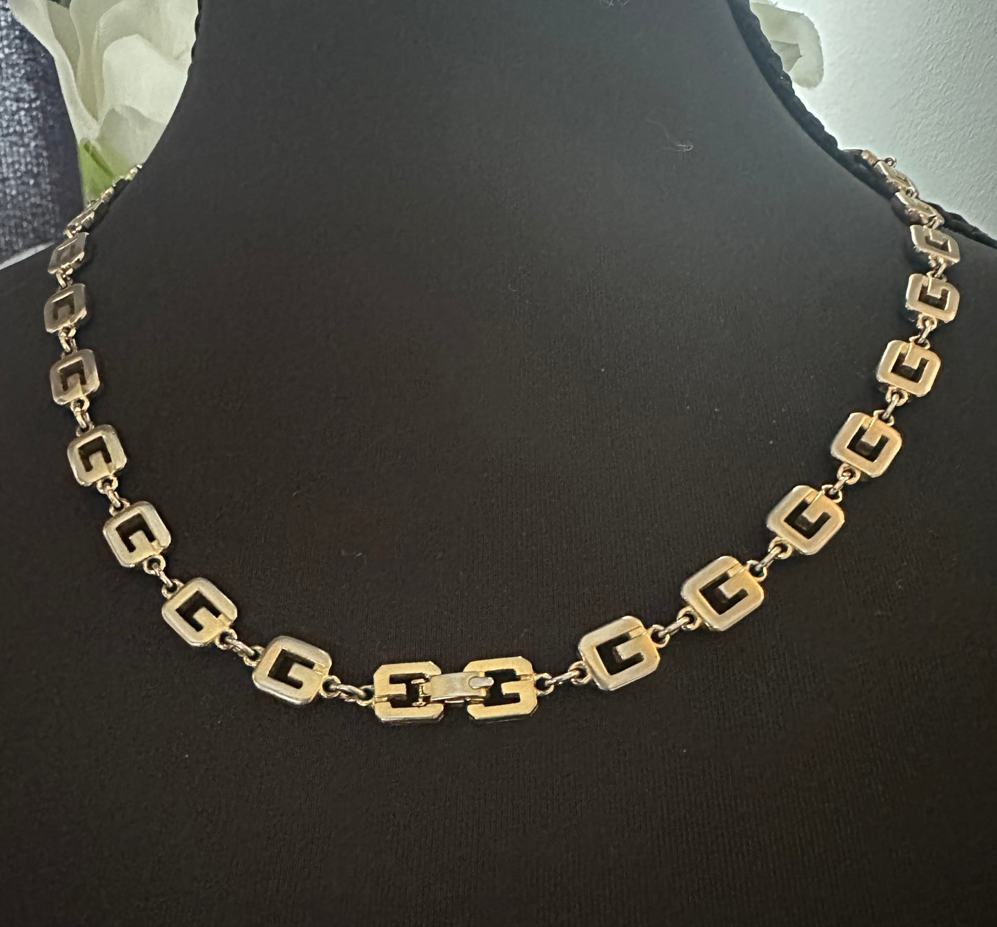 Vintage Givency Necklace in Signature "G" Link Chain Motif - LONG