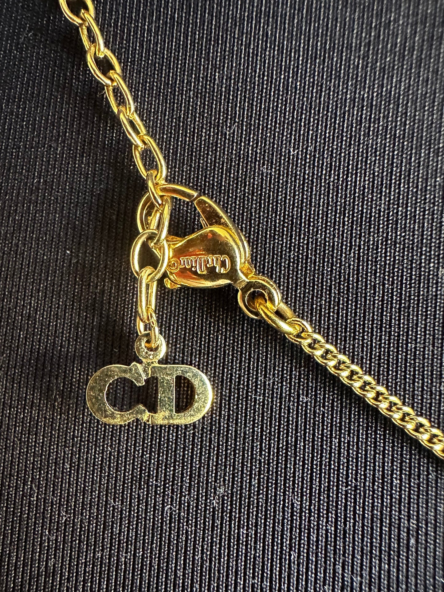 Christian Dior CD in Necklace: in Heart with Rhinestone