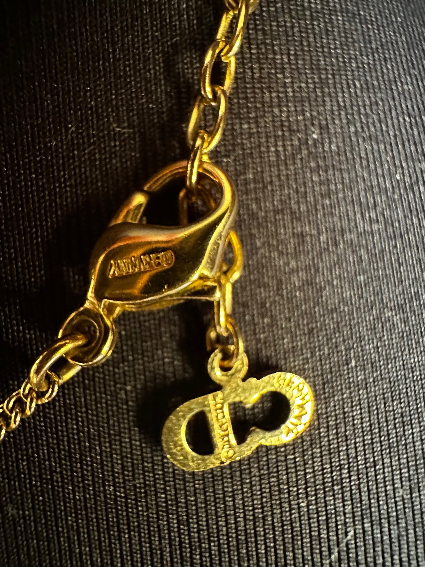 Christian Dior CD in Necklace: in Heart with Rhinestone