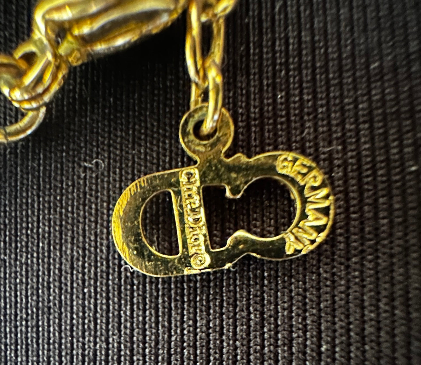 Christian Dior CD in Necklace: in Heart with Rhinestone