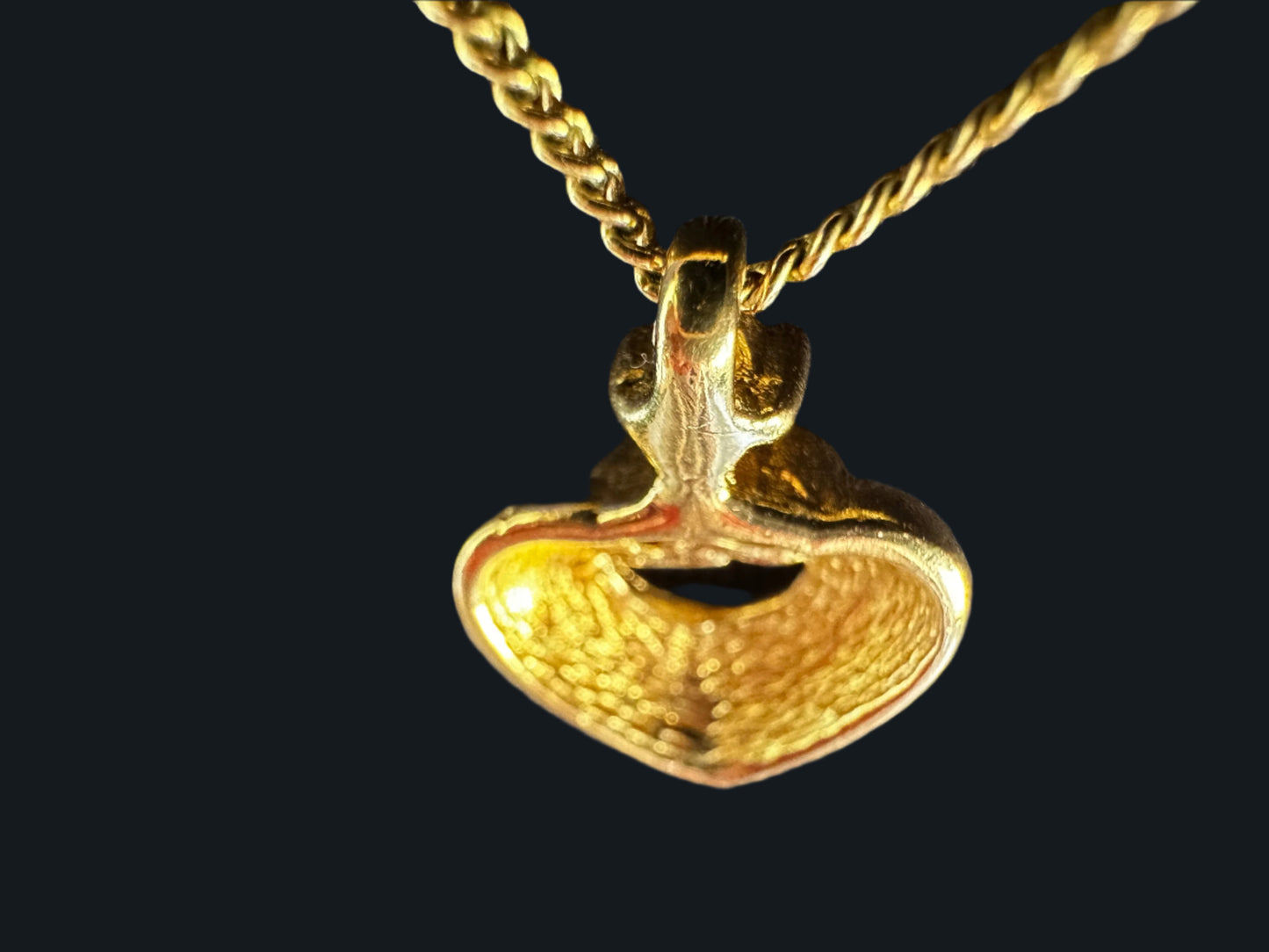 Christian Dior CD in Necklace: in Heart with Rhinestone