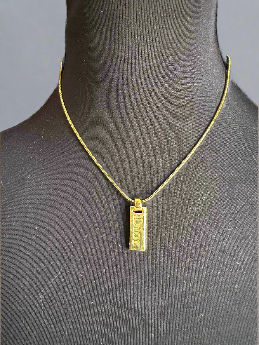 Christian Dior Necklace with Branded "DIOR" ID tag