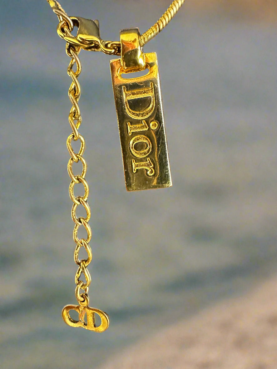 Christian Dior Necklace with Branded "DIOR" ID tag
