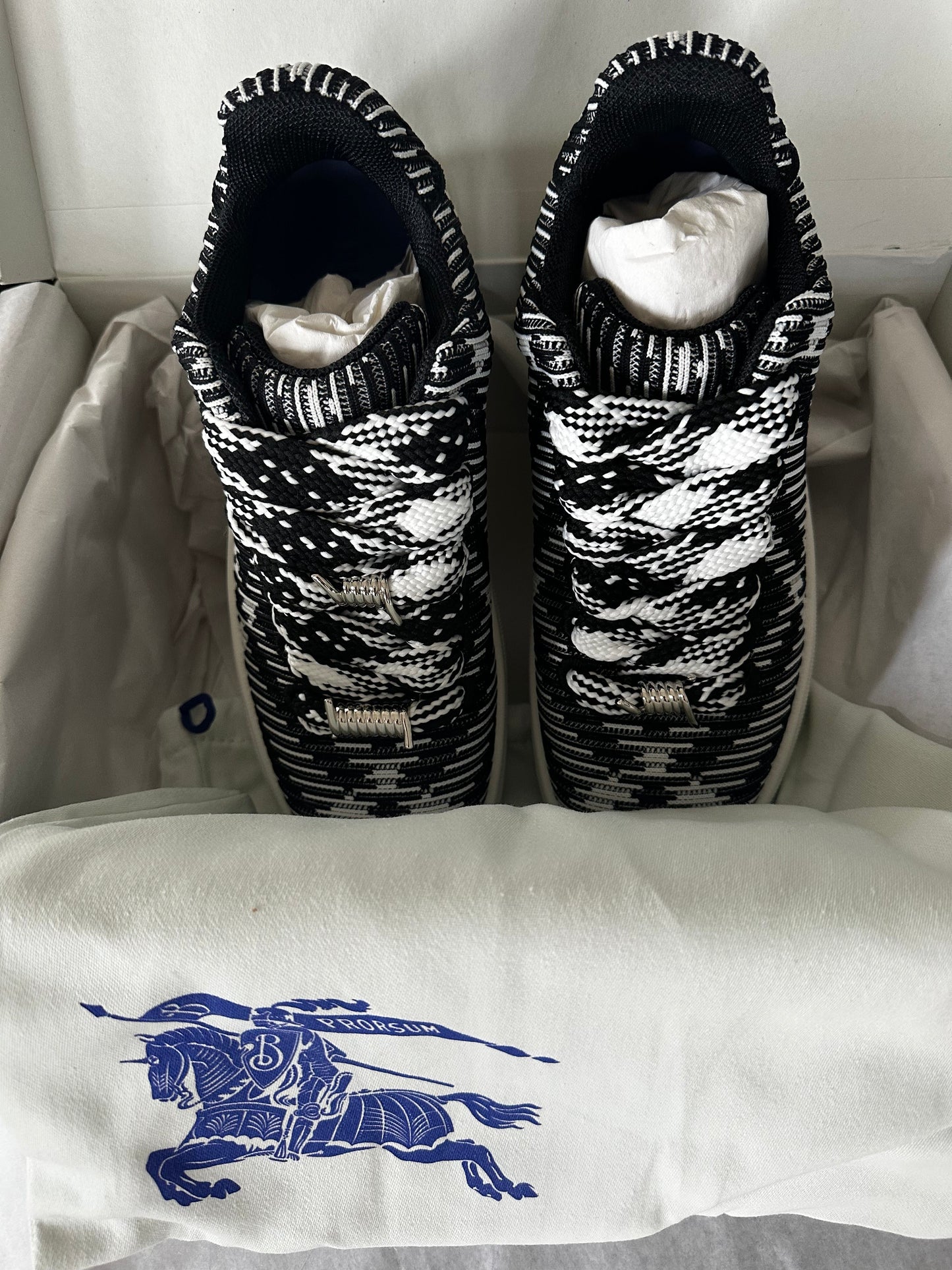 Burberry !New with Tags! Black and White Novocheck Sneakers sz 37.5