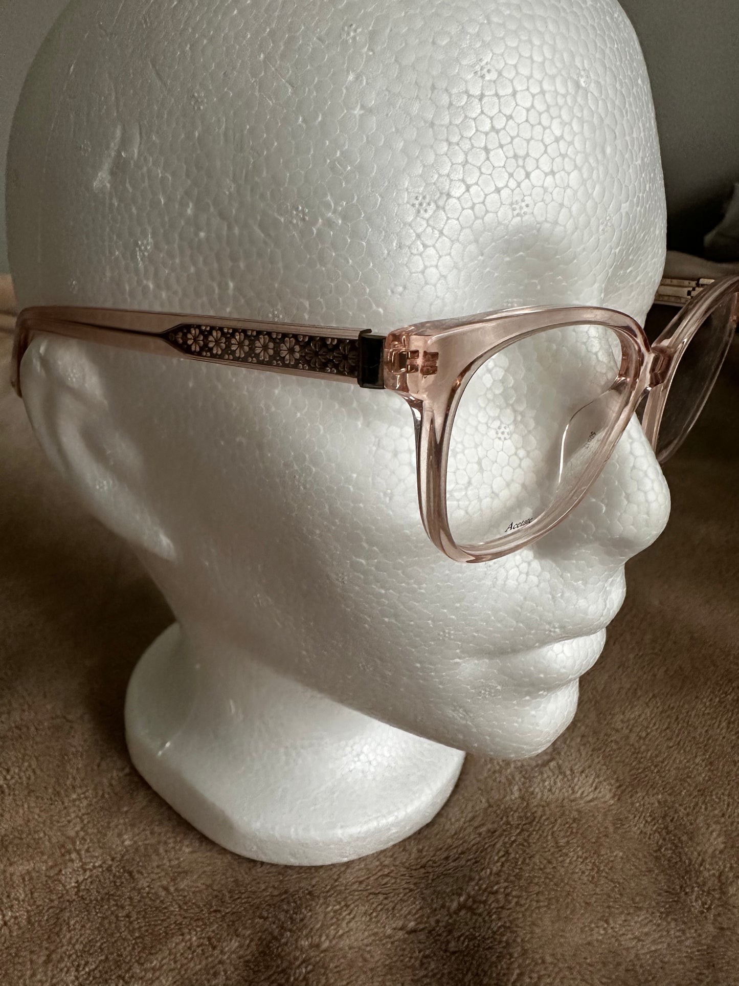 Kate Spade RX Frames in clear taupe/nude/rosegold