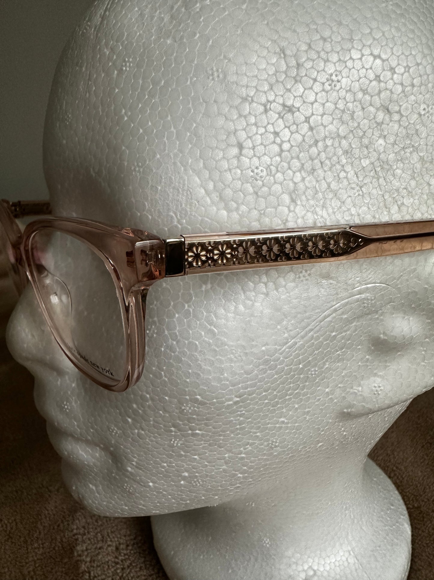 Kate Spade RX Frames in clear taupe/nude/rosegold
