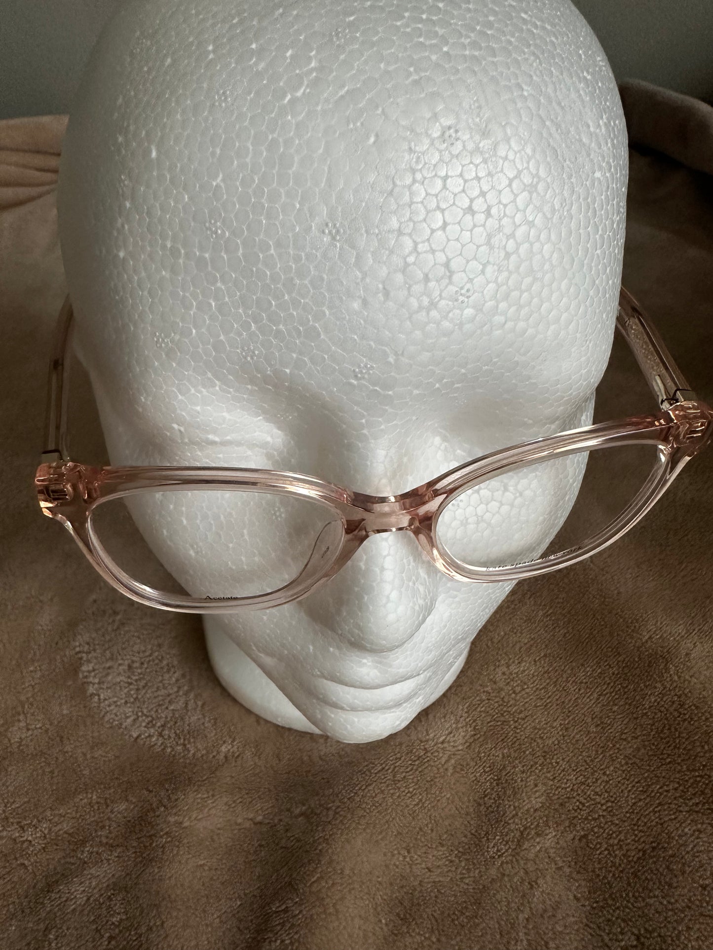 Kate Spade RX Frames in clear taupe/nude/rosegold